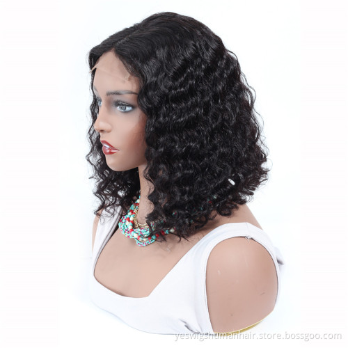 Yeswigs New Trending Style Short Bob Cut Swiss Lace Front Closure Wigs Deep Wave Indian Human Hair Closure Wigs Short Bob Lace